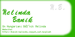 melinda banik business card